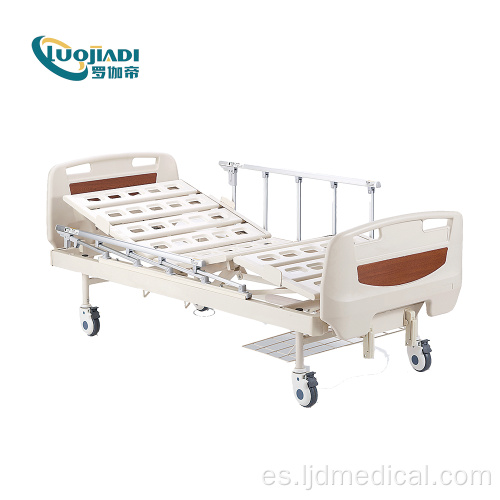 Cama médica manual de 3 funciones con manivelas de acero inoxidable